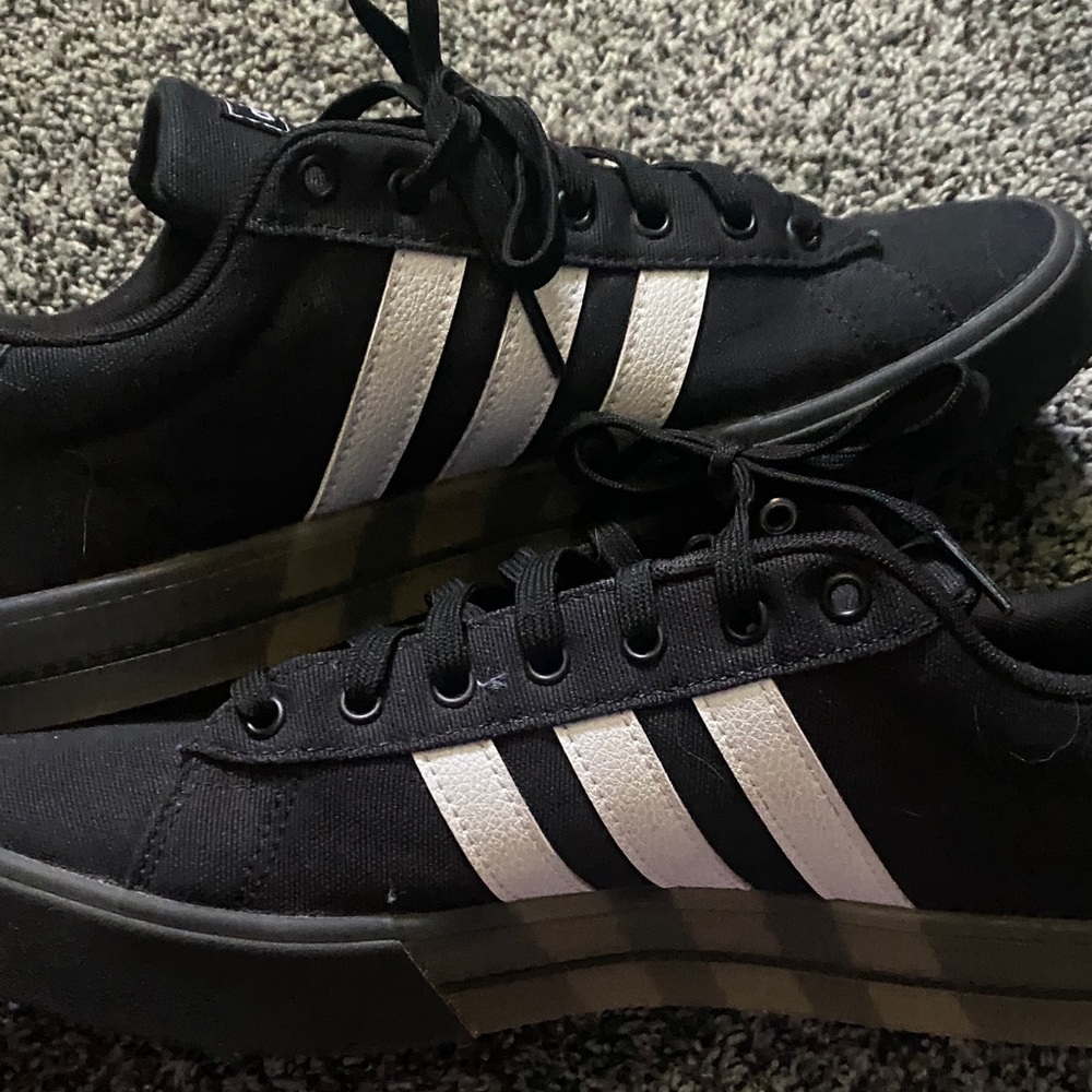 Adidas Men's Black and White Sneakers